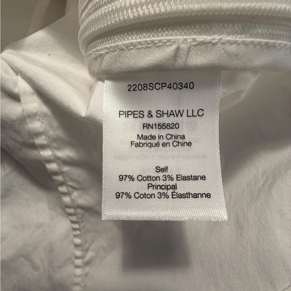 Veronica Beard White Cotton Mock Neck Fauri Button-Trim Long Sleeve Top Sz 8 - Picture 10 of 10